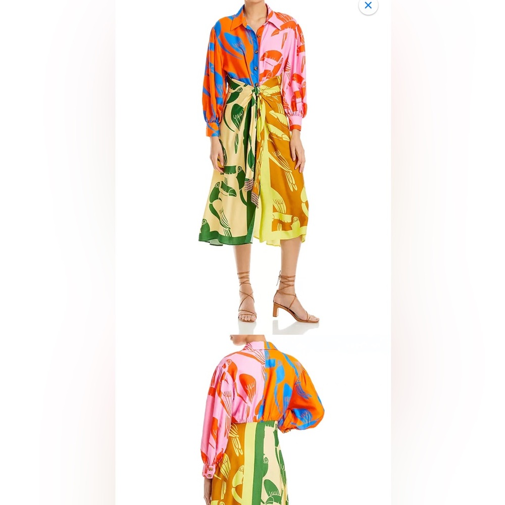 NWT -Farm Rio Mixed-Print Shirt Dress in size small - Picture 9 of 10